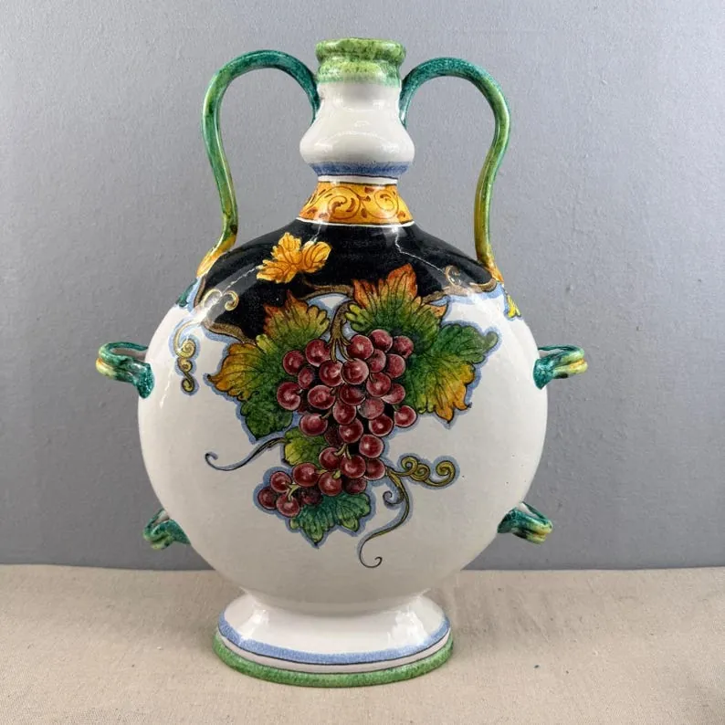Italian Majolica 20" Urn Vase